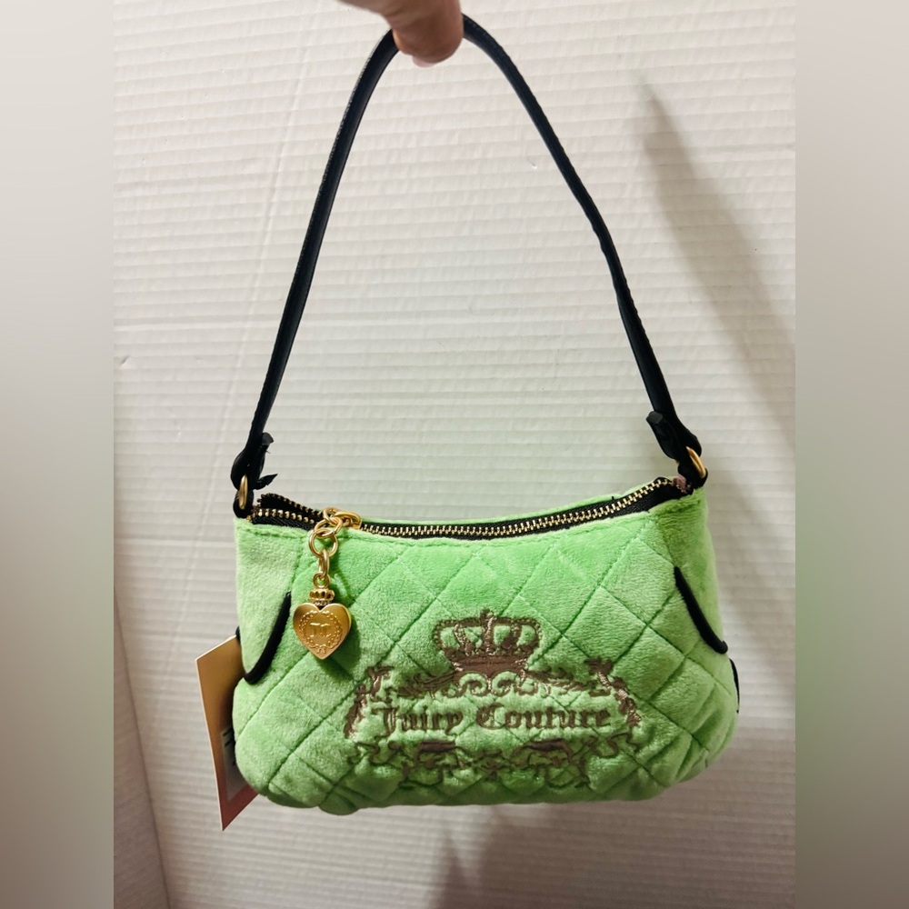Juicy Couture tale retro Green Quilted mini Shoulder Bag with Gold Charm BNWT - Picture 1 of 9